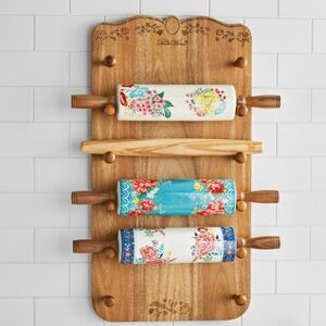 ❤️ 2024 New Pioneer Woman Acaicia Wood Rolling Pin Rack